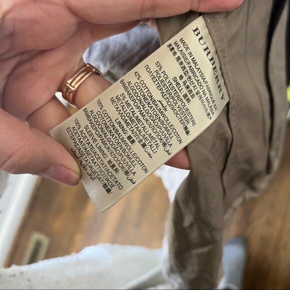 Burberry Brit Lightweight Rain/Wind Jacket Coat Neutral Taupe Authentic - Picture 7 of 12